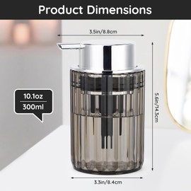 Segbeauty Foaming Soap Dispenser, 2Pcs 300ml Dishwashing Liquid Dispenser, Foaming Pump Bottle, Empty and Refillable, in Plastic, for Kitchen Decor (Transparent)