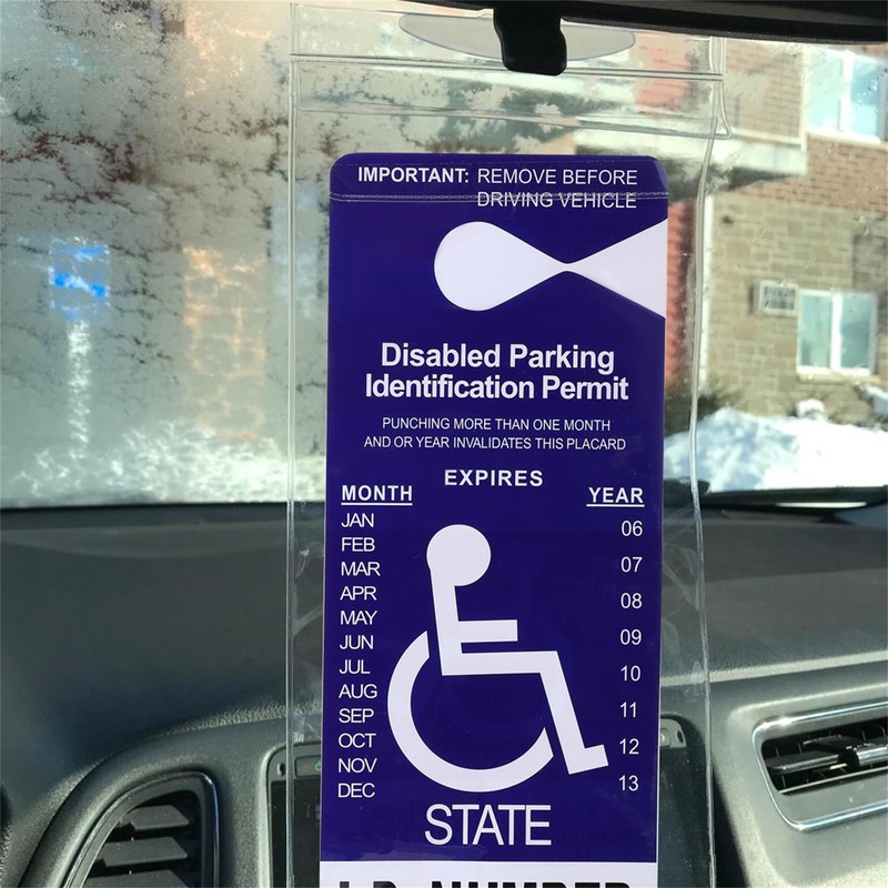 Handicap Placard Holder for Auto 11.8" x 5" Ultra Transparent