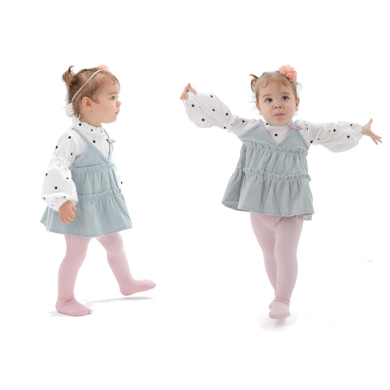 EPEIUS Little Kids Girls Seamless Cable Knitted Solid Cotton Tights