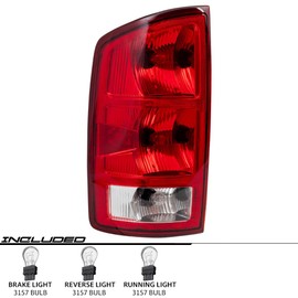 EPIC LIGHTING OE Style Halogen Tail Lights w/Bulbs & Board Assembly Replacement for DGE 02-06 RAM 1500 2500 03-06 RAM 3500 [ CH2800147 CH2801147 55077347AD 55077348AF ] Pair