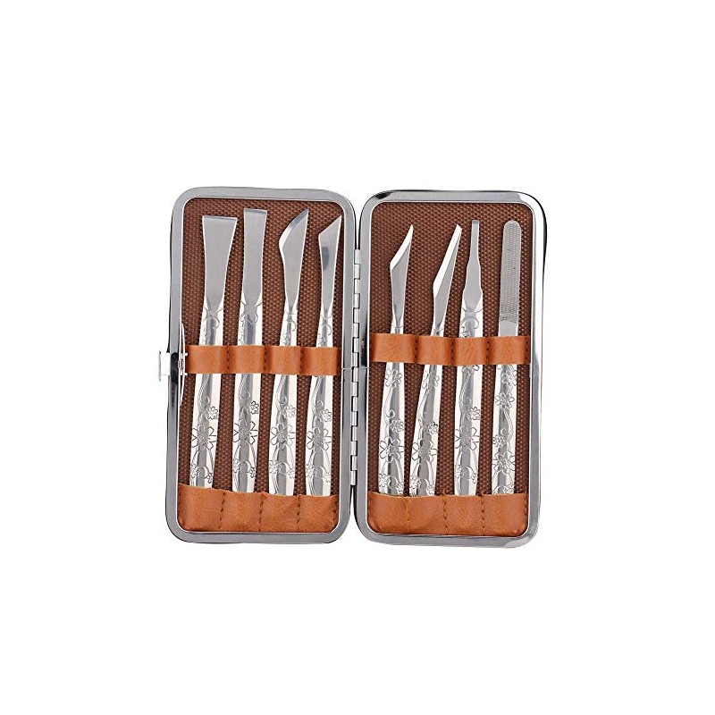 Kit Profesional de Pedicura, 8 Piezas de Limas de Acero