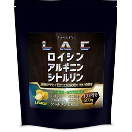 JAY&CO. 筋トレ専用サプリ LAC ロイシン アルギニン シトルリン パウダー (レモン, 100回分)