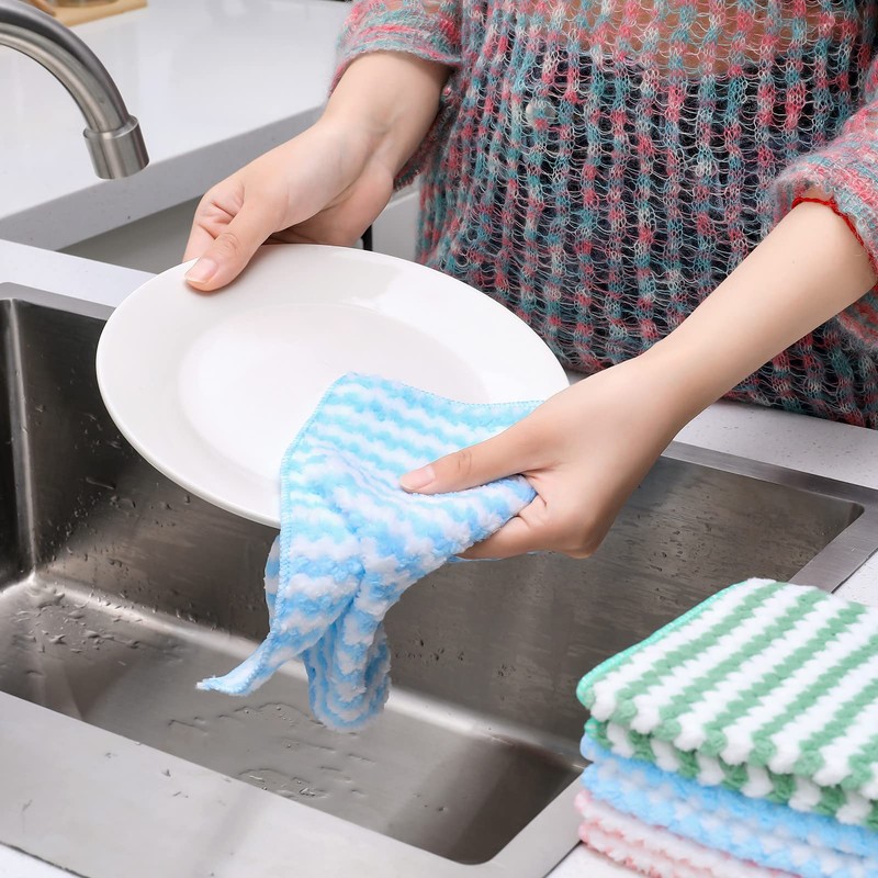 Dacitiery Microfibre Cleaning Cloths, Pack of 9, Super Absorben Reusable