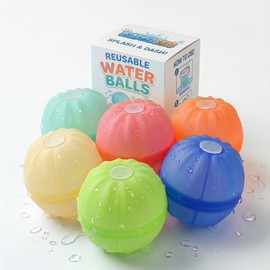 Reusable Water Balloons, 6 Pack Self-Sealing Quick Fill Water Balls