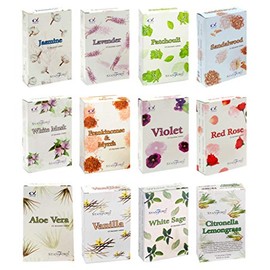 Stamford 37367 Floral Variety Set Incense Cones-12 Packs x 15 Cones, Black, One Size