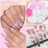 EIROVYA Nail Charms,1 Schachtel Blumen Nagel Charms 3D Rosa Bogen