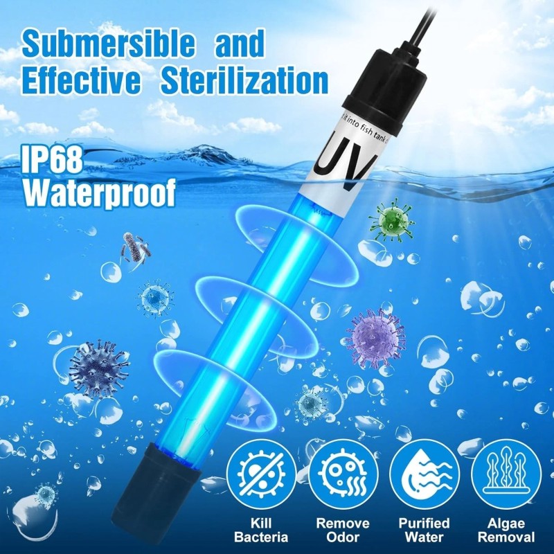 TARARIUM Turtle Tank Filter Aquarium Filter w/ Detachable U-V Light