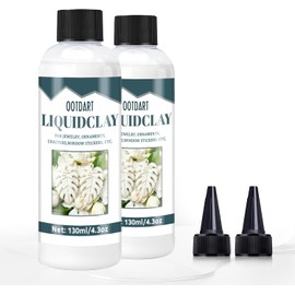 OOTDART - Paquete de 2 unidades de arcilla de polímero líquido blanco de 130 ml, moldura para hornear, muy para decoración de bricolaje, joyas, juguetes, artículos para el hogar