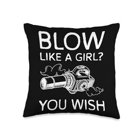 Blow Like A Girl? You Wish Autumn Leaf Blower Throw Pillow
