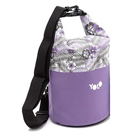 YOLO 5L Water Proof Dry Bag - Water Sports Bag - Kayak/Canoe Storage Bag Sack - Purple Floral Design - Single Item