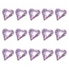 MECCANIXITY 15 Pcs 3D Heart Purple Nail Rhinestones 12x13mm K9