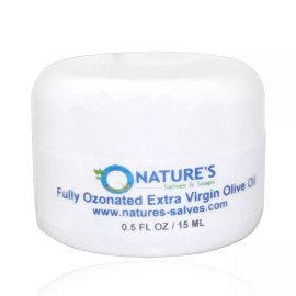 Nature's Salves & Soaps Fully 100% Ozonated Organic Extra Virgin Olive Oil 1/2 oz. Highest Quality