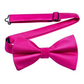 HISDERN Bow Ties for Men Pretied Bowties Classic Formal Business Bow Tie Adjustable Tuxedo Bowtie for Wedding Party, A19-hot Pink, One Size