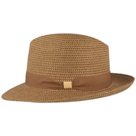 Straw Hat Bogart Hat Summer Hat Sun Hat Made of 100% Paper Crushable Hat Especially Light Flexible Skin-friendly Comfortable, Brown mottled