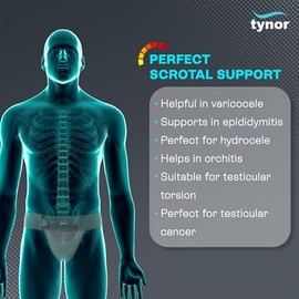 Tynor Scrotal Support, Grey, Medium, 1 Unit