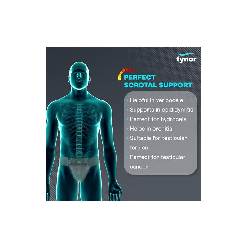 Tynor Scrotal Support, Grey, Medium, 1 Unit