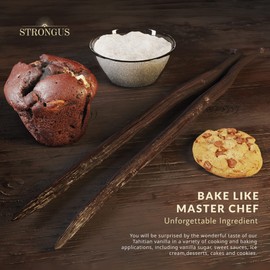 12 vainas de vainilla de Tahití grado A para hornear, extraer, preparar, extracto casero, café, cocinar (12 granos de vainilla)