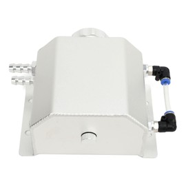 1Pc Aluminium Alloy Engine Coolant Expansion Tank 1L Overflow Reservoir Bottle Tank for Most Vehicles (Silver)
