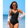 Charmo Tummy Control One Piece Swimsuits for Women Ribbed Ruched