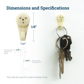 Concrete Wall Hooks Small - Supports 20lbs - Picture Hangers for Brick Wall - Invisible Plastic Hardwall Hanger for Pictures Frames, Art, Clocks, Etc.