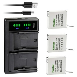 Kastar 3-Pack Battery and LTD2 USB Charger Compatible with SJCAM SJ7 Star, SJCAM SJ7B, SJCAM SJ7 Star 4K Ultra HD Action Camera, SJCAM SJ7 Star Sport Camera