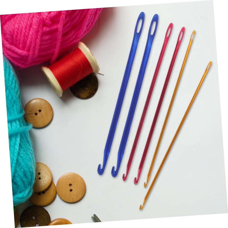 Operitacx 2sets Knooking Hooks Soft Crochet Hooks Large Hole Needles