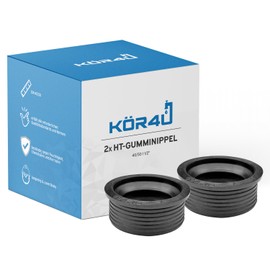 kör4u Set of 2 Siphon Sink Washbasin Seals, 40 x 50 mm, Black, Cuff, Rubber Sleeve, Rubber Nipple for Drain Pipe