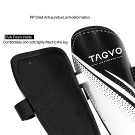 TAGVO Football Shin Guards, Great Performance Soccer Shin Pads for Boys Girls, Kids Youth Lightweight Soccer Equipment with Adjustable Straps