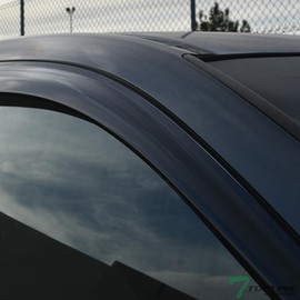 TLAPS 7422453845824 Compatible with 2007-2013 Chevy Silverado/GMC Sierra Extended Cab Smoke Curvy Style Window Visors Deflector 4 Pieces