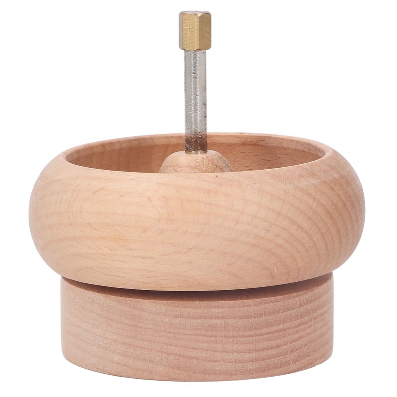 Bead Spinner DIY Beading Turning Bowl 10cm Wooden Manual Beading