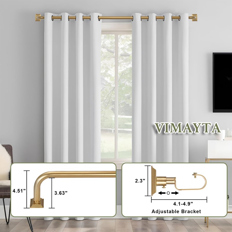 Vimayta Wrap Around Curtain Rod for 28 to 160 Inches