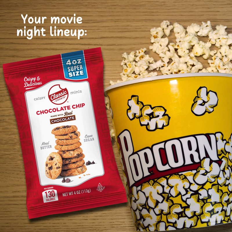 Classic Cookie, Crispy Mini Cookies, Chocolate Chip 4oz Bags, 24