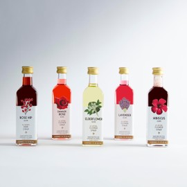 Floral Elixir Co. - All Natural Flower Syrup Cocktail Kit - Gift Set - Assortment of 5 (2 oz) Elixirs (Wine Lovers)
