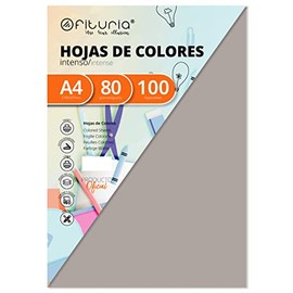 OFITURIA FAB-17749 Pack of 100 Hojas Colour Grey Tamaño A4 80g