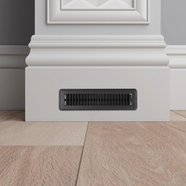 Sumnacon Floor Register 2 x 12 Inch Metal Floor Vents 3 Pack Floor Vent Covers with Adjustable Air Supply Lever, Rust Proof Vent Cover 2x12'',Decorative Vent Covers for Home Floor,Black