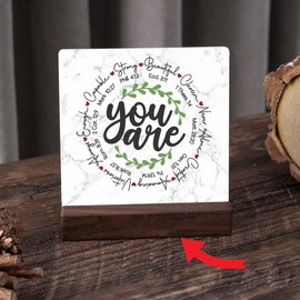 jupikafu May You Be Proud of The Work Difference Make Stand Wood Sign Plaque, Employee Thank you Appreciation Gift ,Retirement Gift For Coworker Women Men,Inspirational Quotes Office Desk Decor (A8)