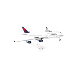 Daron Skymarks Delta 747-400 Airplane Model Building Kit with Gear, 1/200-Scale , White