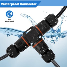 HIMOMO Cable Connector Waterproof IP68, Cable Connector Waterproof 3-Pin 3-Way IP68 Waterproof Cable Connector Diameter 4-12 mm Cable Diameter, T-Shape Junction Box Clamp Box Cable Connector (3