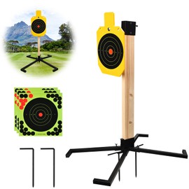 GADFISH 7" x 12" AR500 Steel Target, 3/8 Inch Thick Outdoor Target Stand System, Steel Hostage Targets with Upgraded X-Shaped Targets Stand Base, Complete Kit Fit for 2 x 4 Wood Boards(Not Included)
