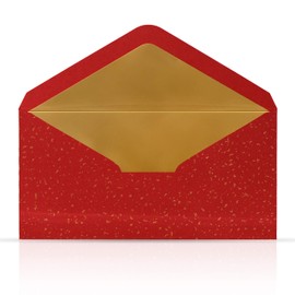 10 envelopes red with Gold Metallic Lining 110 x 220 mm for Greeting Cards Christmas Card vouchers Invitation