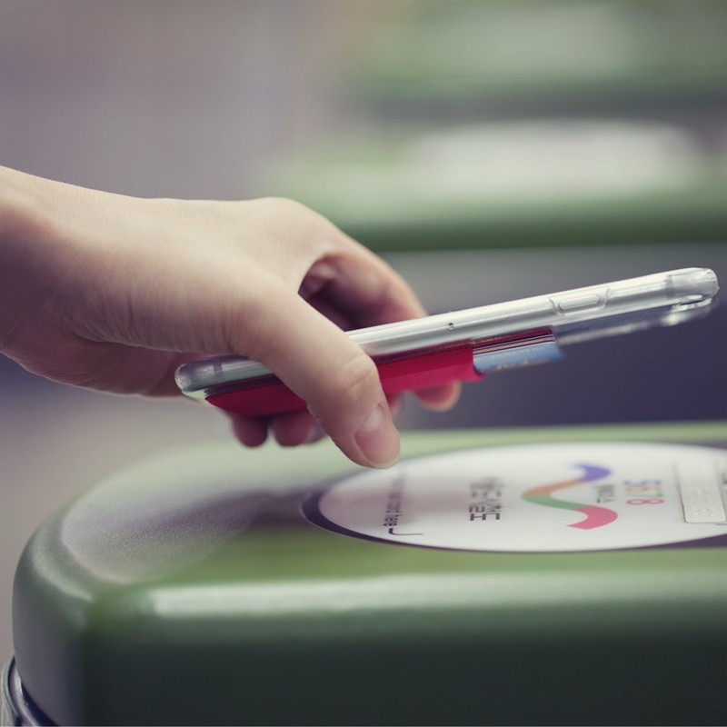 Sinjimoru Pocketbook Type Card Holder, Back Adherent Card Storage Case,