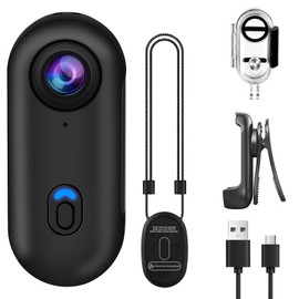 OBEST Small Action Camera, 4k 120° Wide Angle Lens, Circular Recording, Smartphone Compatible, Wearable Camera, Small, Waterproof, 98.8 ft (30 m), Clip-type, For Travel, Outdoors, Pets, Sports, Bikes