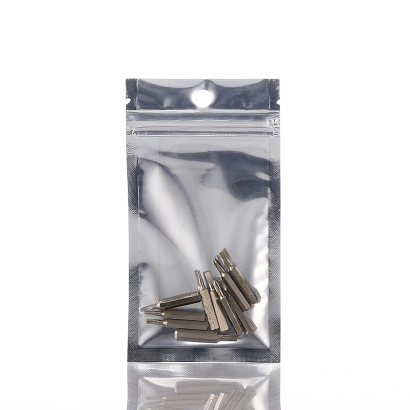 Pack of 100 Foil Bags, Resealable Odour-Proof Bags, Flat Bag
