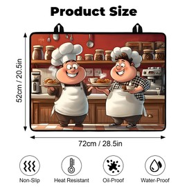 BSFHH Heat-Resistant Glass Stove Top Cover with Anti-Slip Rubber Coating – Electric Stove Protector, Scratch-Resistant, Expands Counter Space, Stylish Kitchen Decor (Cooks, 28.5"L x 20.5"W)