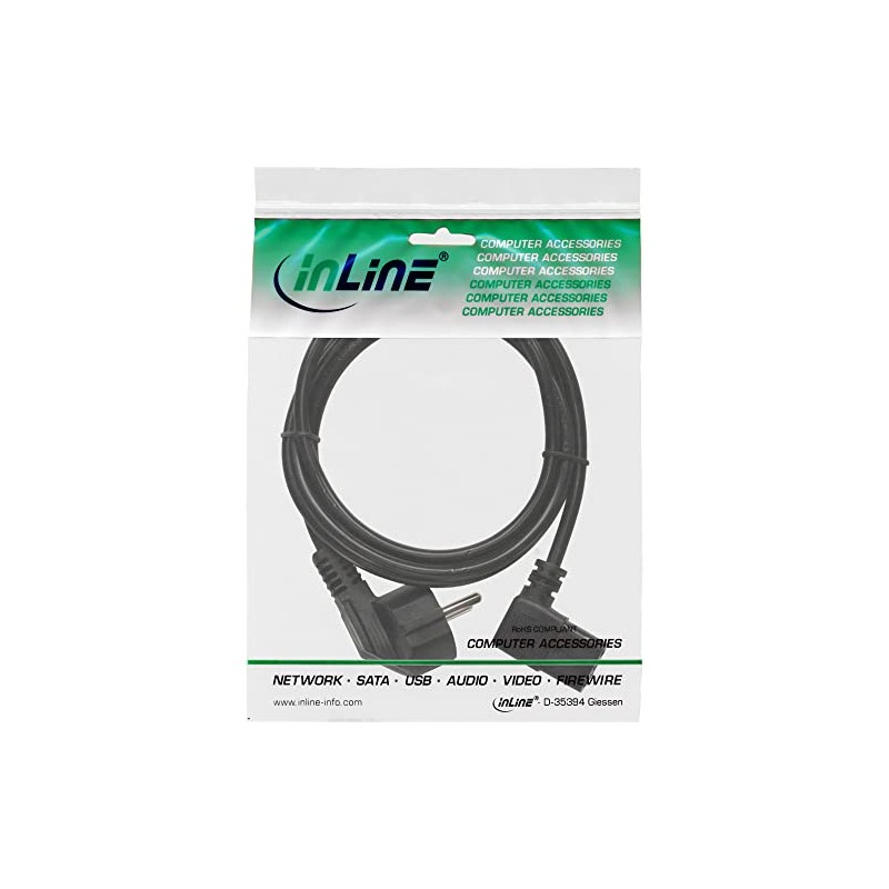 InLine® Protective Contact Angled to IEC Connector C13 Right Angled