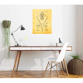 Stethoscope Patent Print Golden Look (18" x 24") M12506