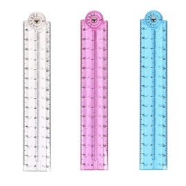 3 Pcs 30cm Foldable Ruler Ruler 30cm Folding, 30cm Ruler Foldable Folding Ruler 30cm for Mathematics Daily Learning Geometry ，foldable ruler(Pink, Blue, Transparent)