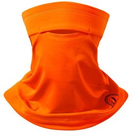 BASSDASH Christmas Gifts Fleece Neck Gaiter with Nose Hole Winter Face Mask for Men Women Windproof Scarf for Fishing Hunting Skiing - Color: Orange