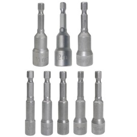 8 Piece Socket Spanner Insert Socket 6-13 mm Shallho 1/4 Inch Magnetic Hex Socket Adapter Socket Adapter Set Drill Bit Set