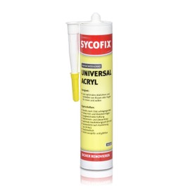 Universal Acryl weiß 310ml, für Innen und Außen, zum optimalen Abdichten und Schließen von Rissen oder Fugen, schnell trocknend, überstreichbar, wasserdicht, standfest, Kartusche, Wand & Decke Acryl